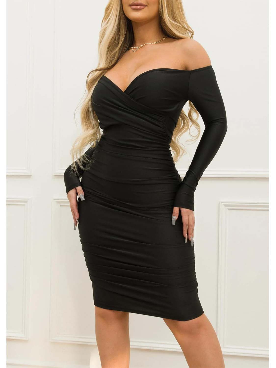 Off Shoulder Midi Dress