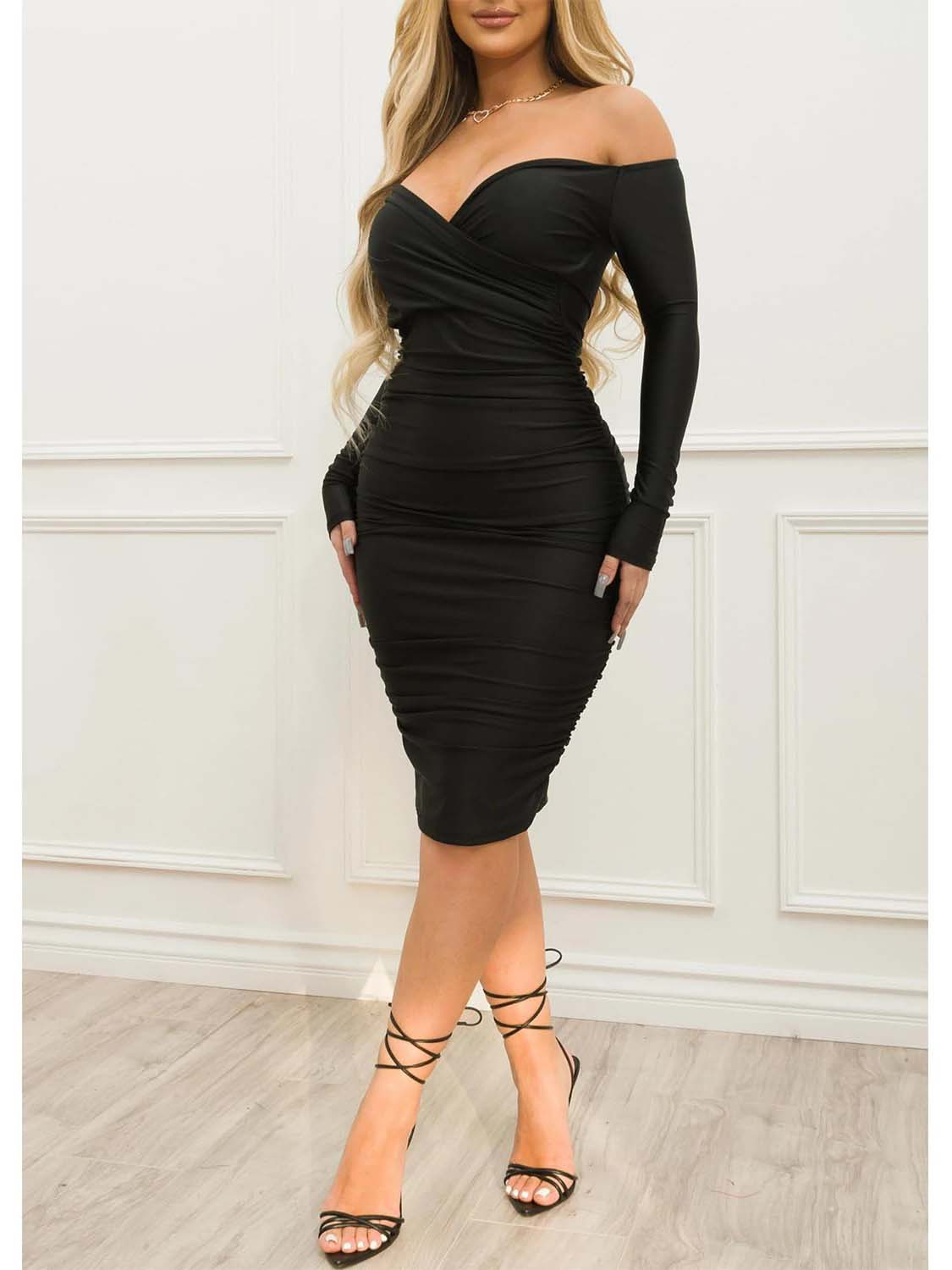 Off Shoulder Midi Dress