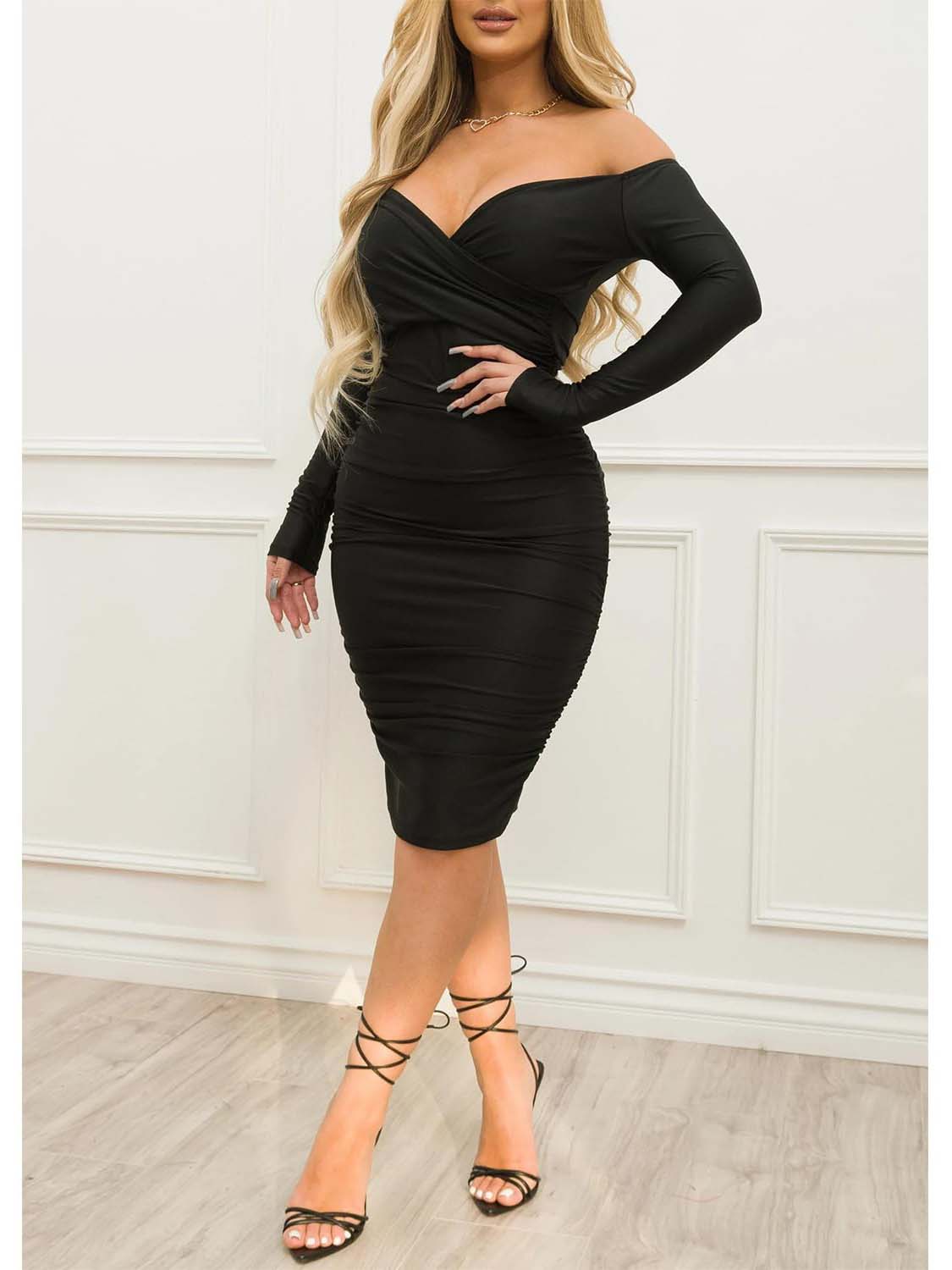 Off Shoulder Midi Dress