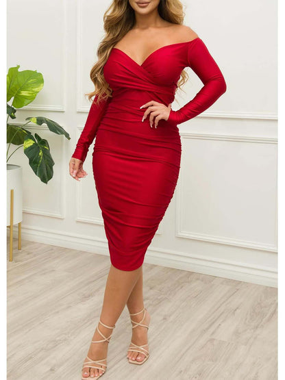 Off Shoulder Midi Dress