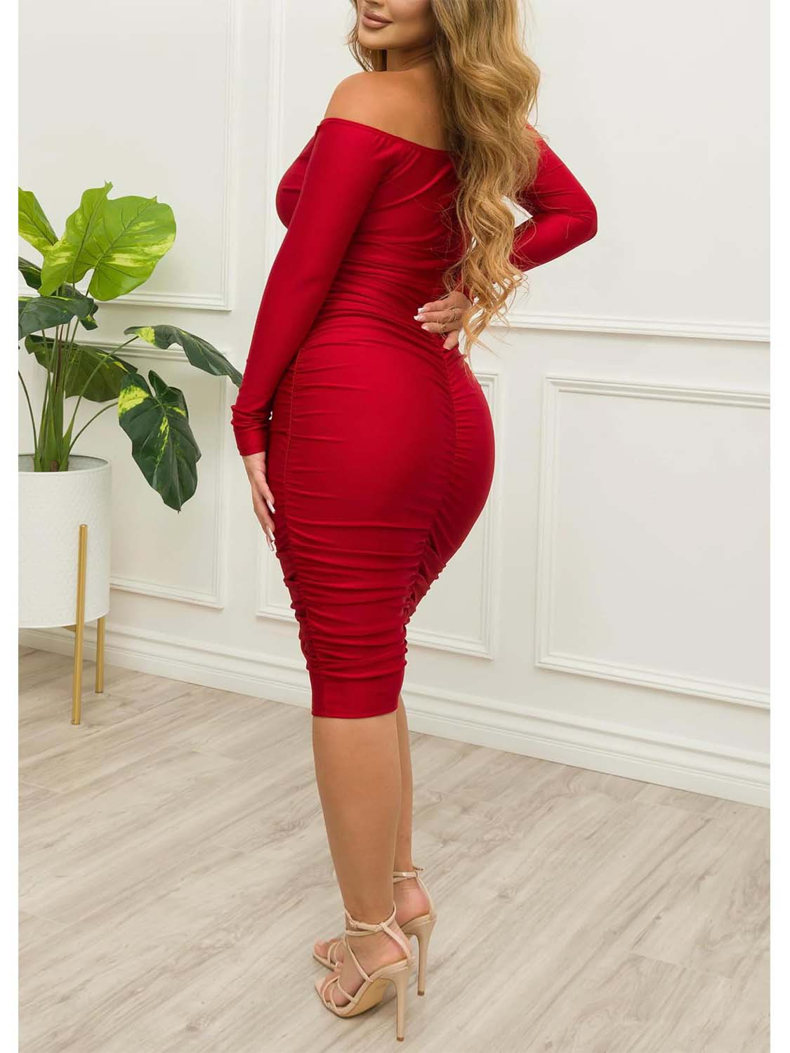 Off Shoulder Midi Dress