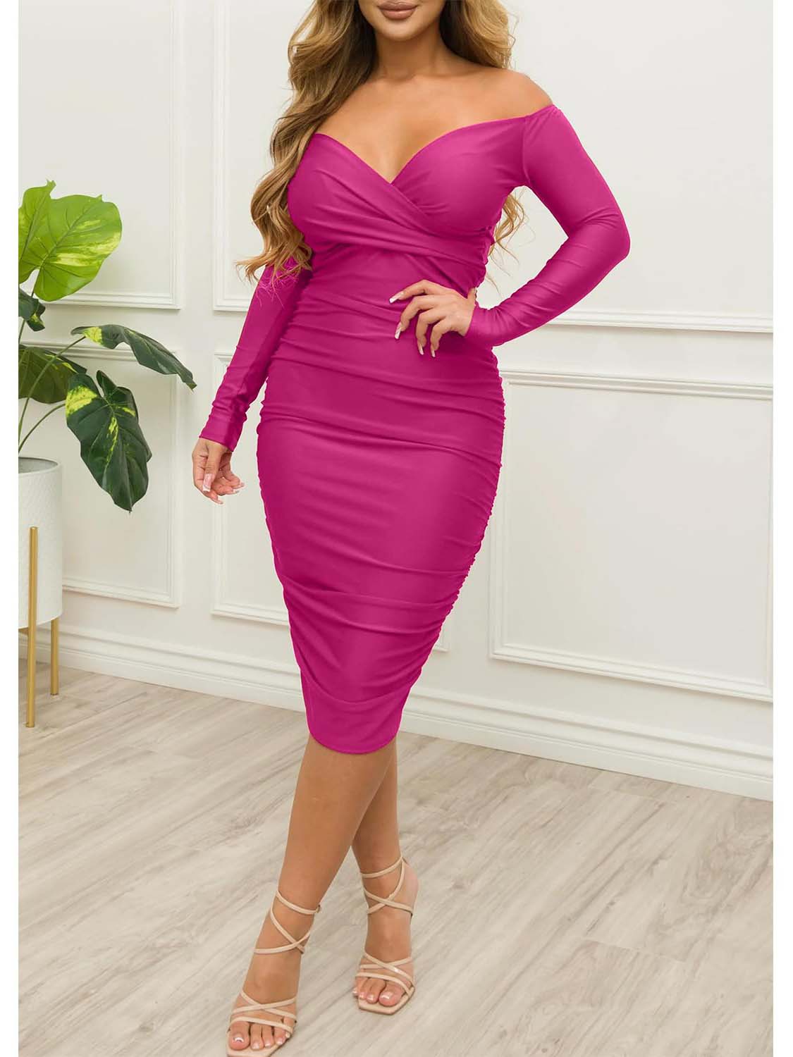 Off Shoulder Midi Dress