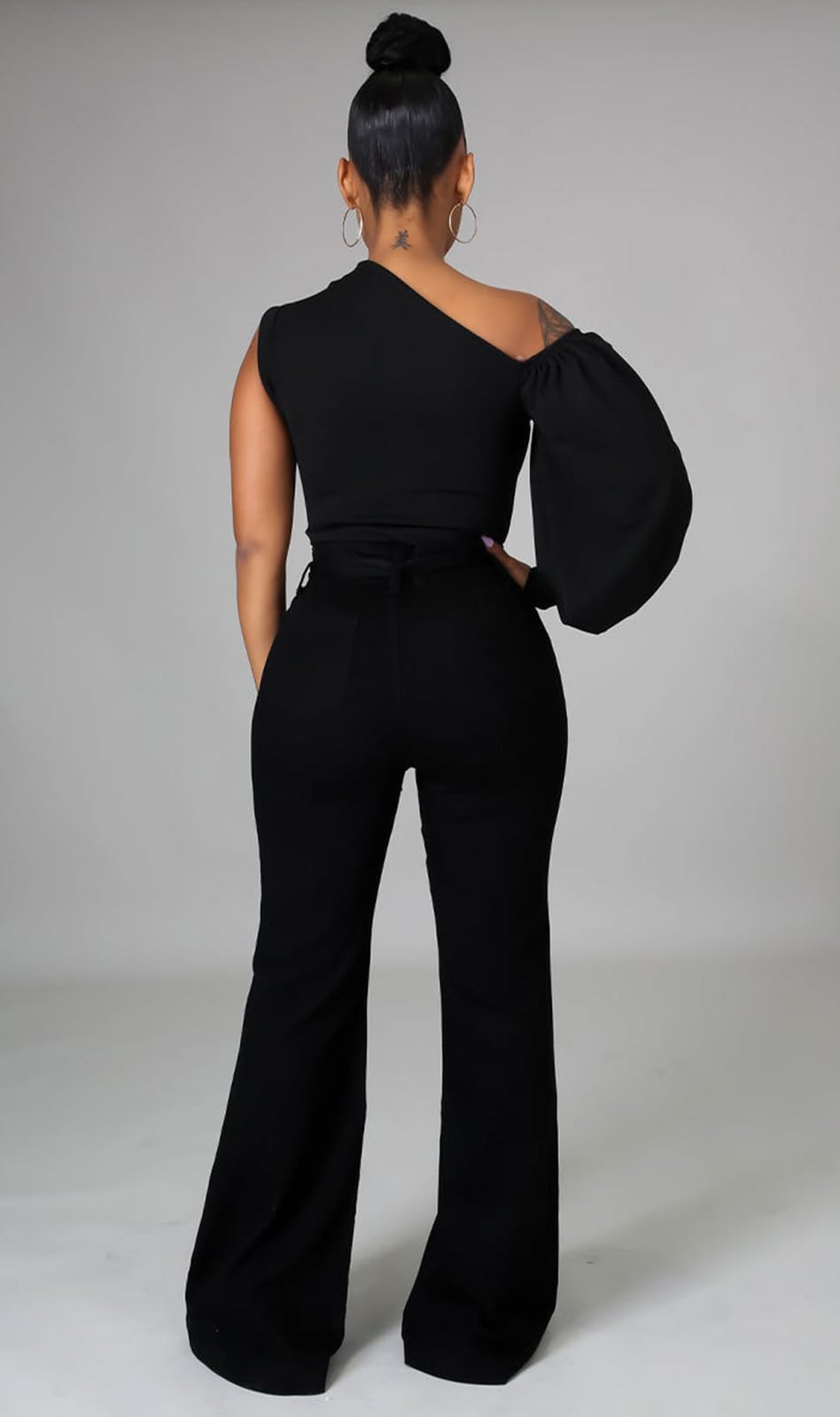 One Shoulder Asymmetrical Ruffle Tunics