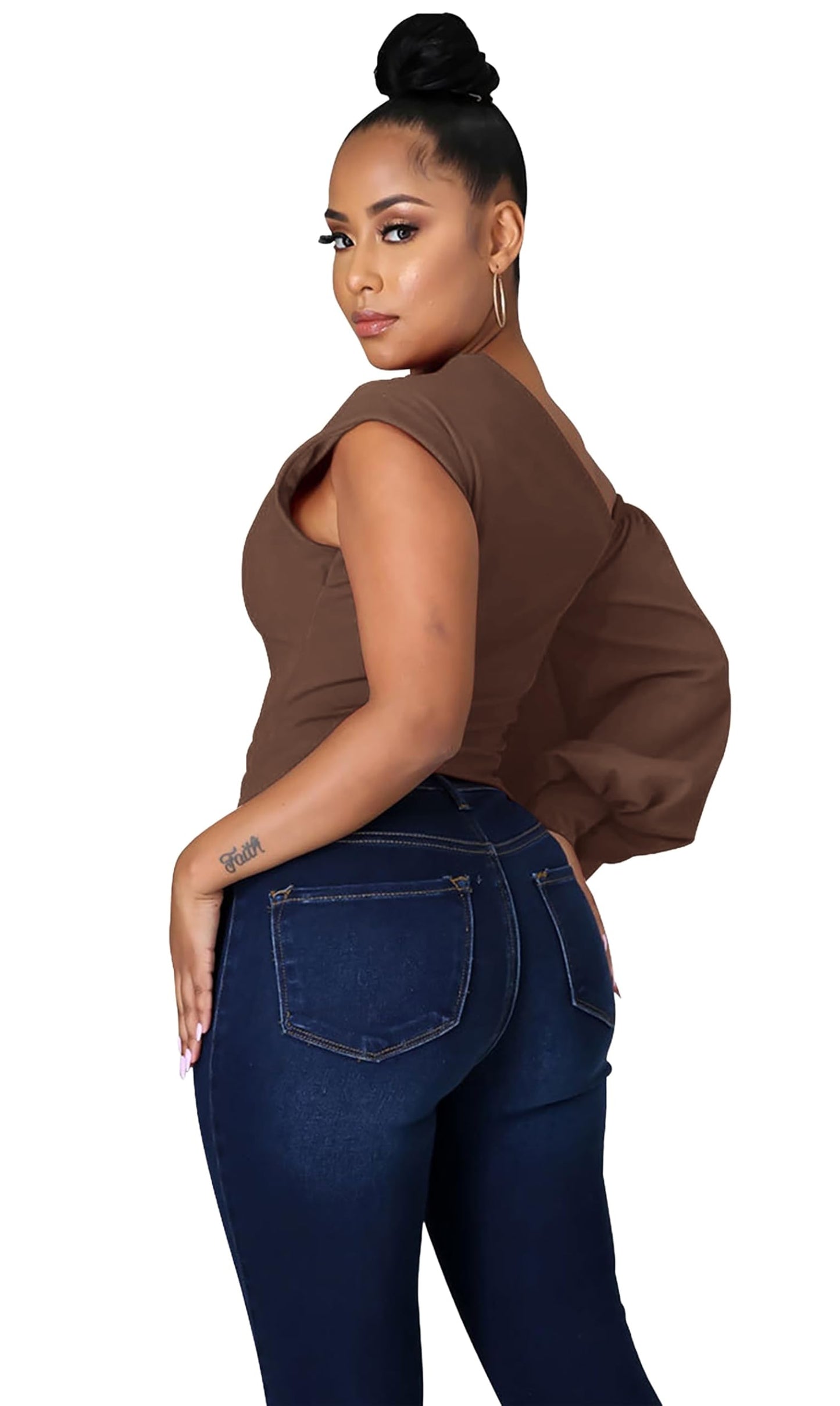 One Shoulder Asymmetrical Ruffle Tunics