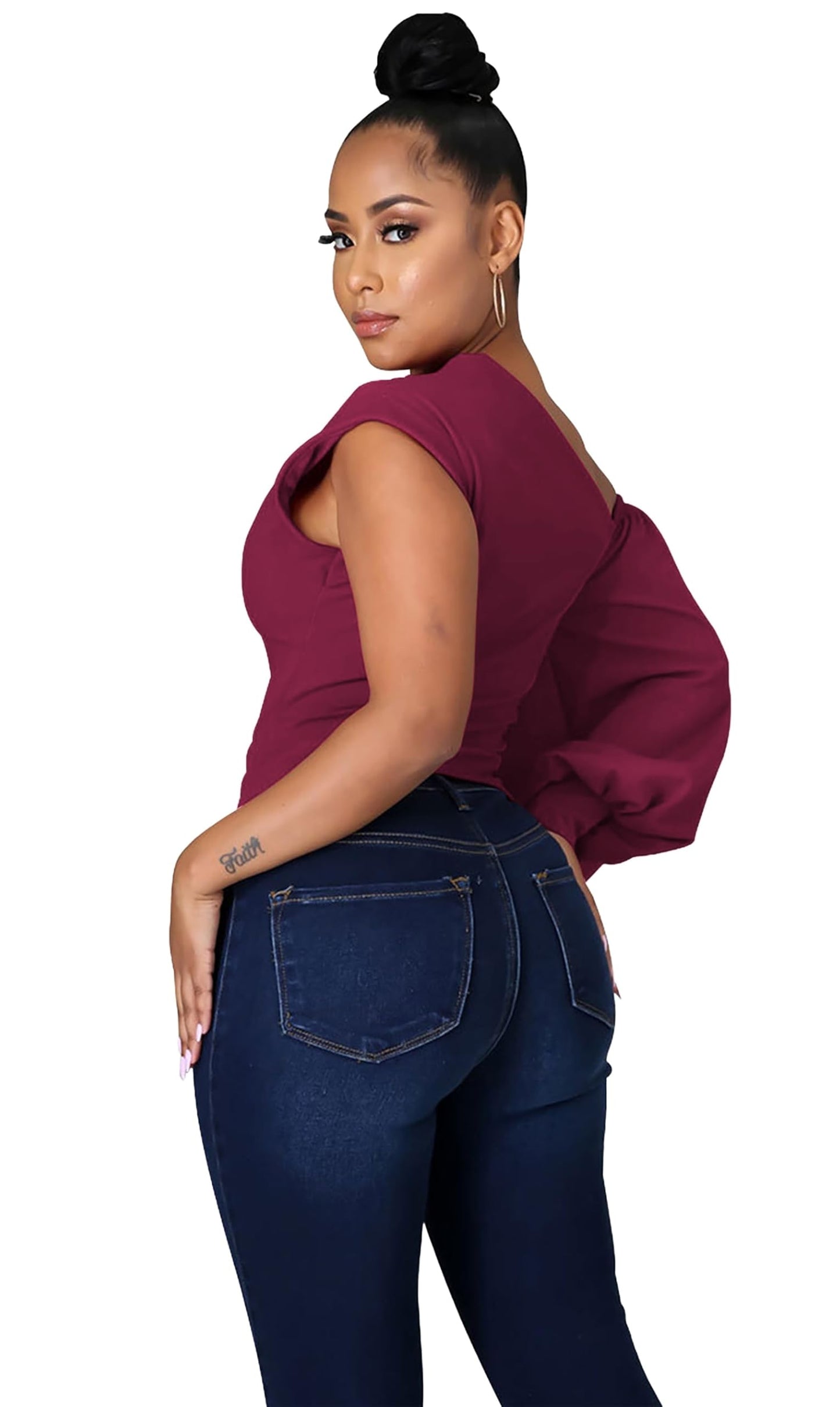 One Shoulder Asymmetrical Ruffle Tunics