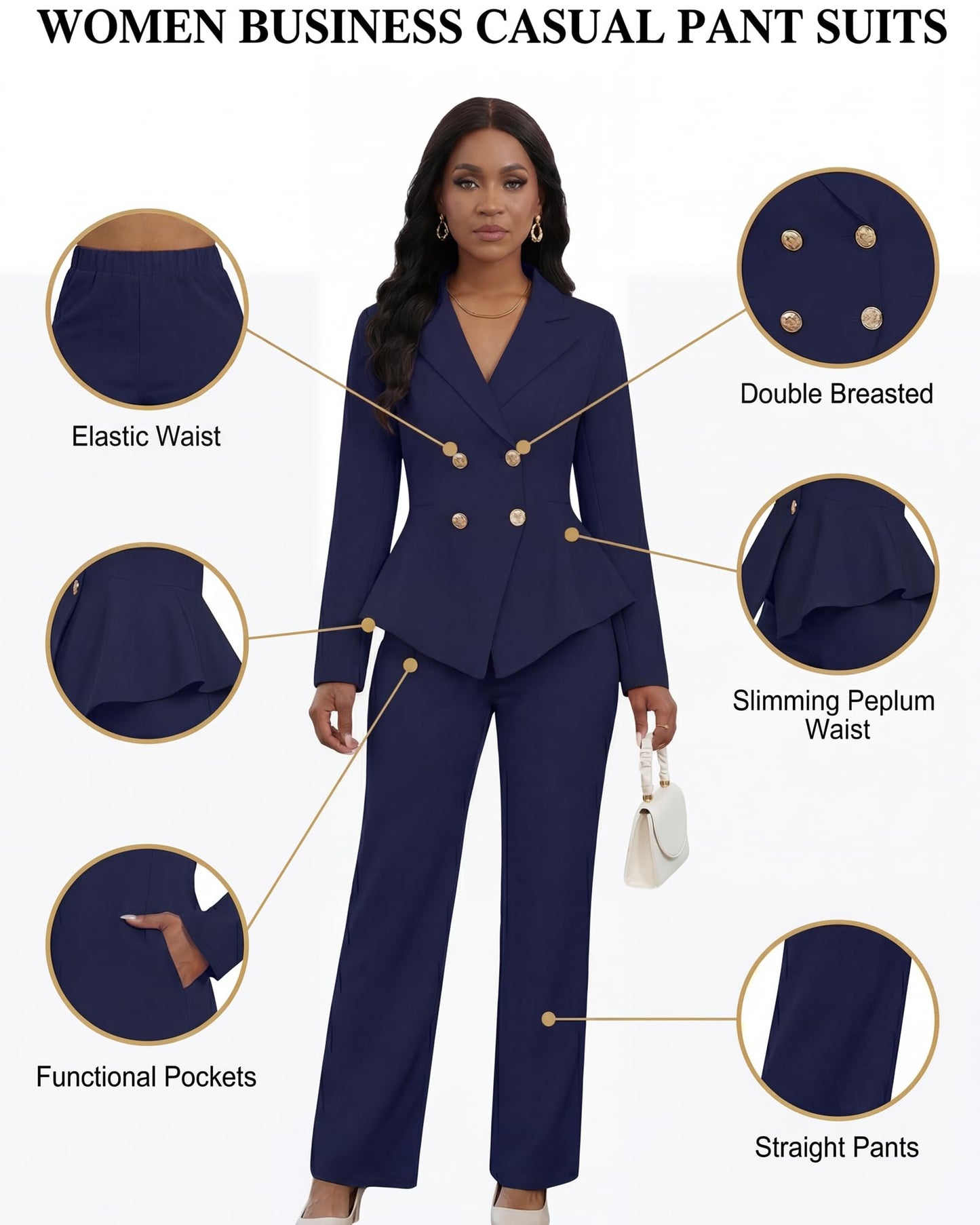 2 Piece Blazer and Wide Leg Pants Set