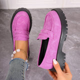 Gerbera Solid Color Platform Loafers