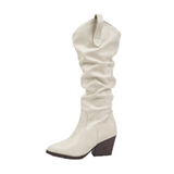 Wisteria Pleated Knee High Boots