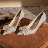 Gerbera Bow Stiletto Wedding Pumps