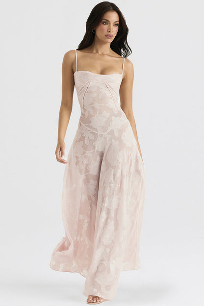 Evelyn Embroidered Halter Dress