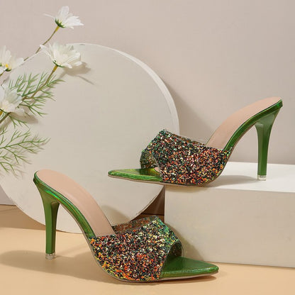 Tulip Glitter Chic Mules