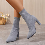 Diascia Knit Block Ankle Boots