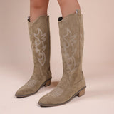 Eustoma Embroidered Cowboy Boots