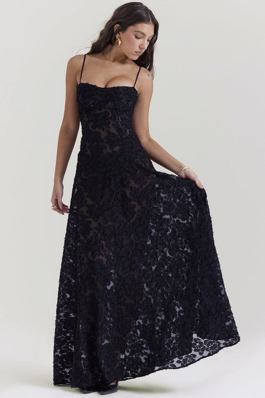 Evelyn Embroidered Halter Dress