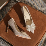 Gerbera Bow Stiletto Wedding Pumps