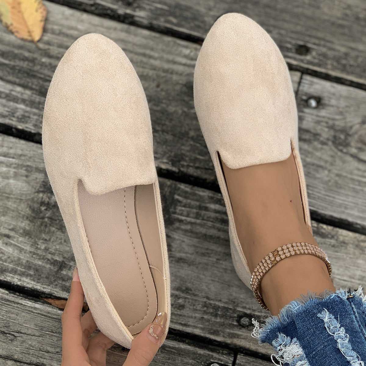 Diascia Suede Flat Shoes