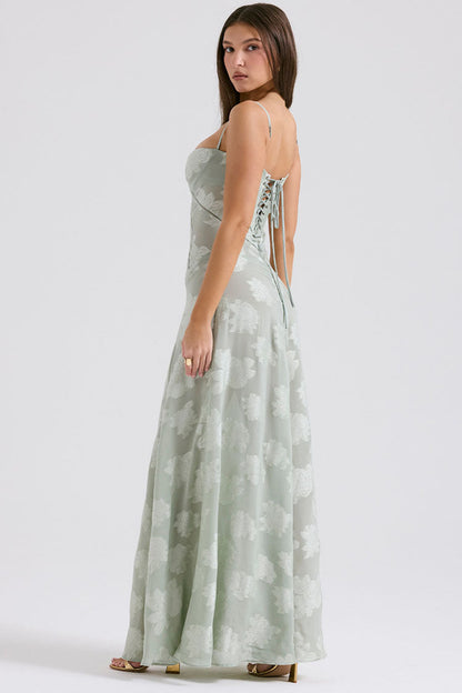 Evelyn Embroidered Halter Dress