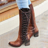 Mallow Tie Up Knee High Boots