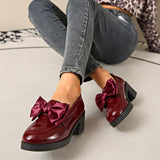 Daisy Bow Block Heel Loafers