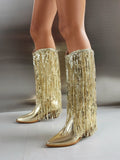 Scilla Shiny Tassels Boots