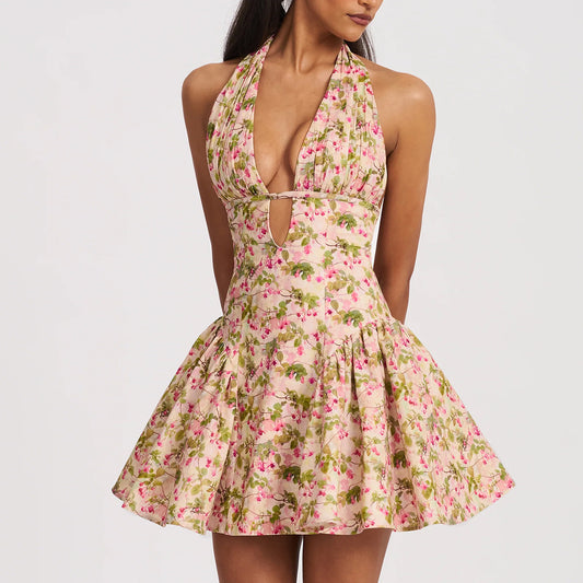 Juno Printed Cutout Mini Dress