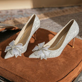 Gerbera Bow Stiletto Wedding Pumps