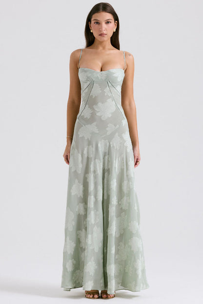 Evelyn Embroidered Halter Dress