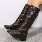 Wandflower Buckle Knee High Boots