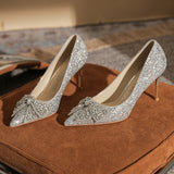 Jaborosa Rhinestone Bow Wedding Pumps