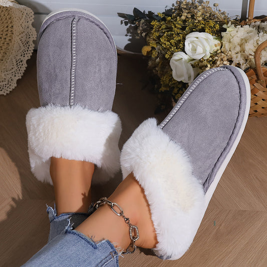 Magnolia Platform Furry Slippers