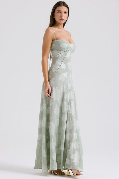 Evelyn Embroidered Halter Dress