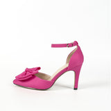 Viola Bow Ankle Strap Pumps