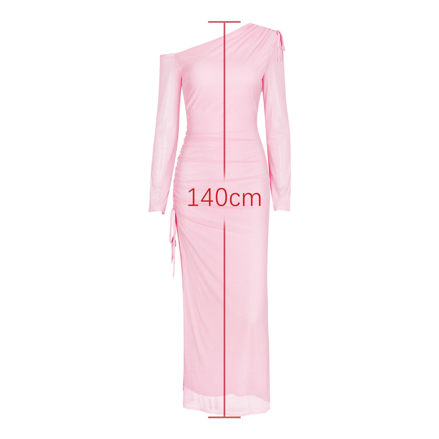 Ottilie Pink One-shoulder Maxi Dress