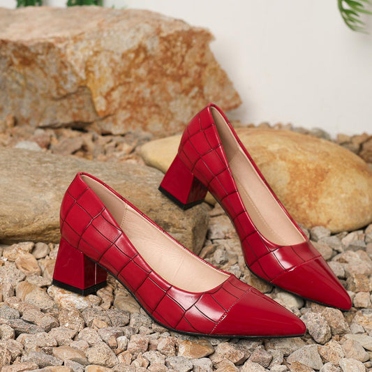 Linaria Solid Color Block Pumps