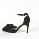 Viola Bow Ankle Strap Pumps