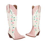 Daisy Flower Color Block Cowboy Boots