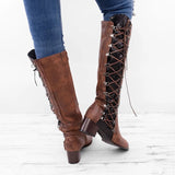 Mallow Tie Up Knee High Boots