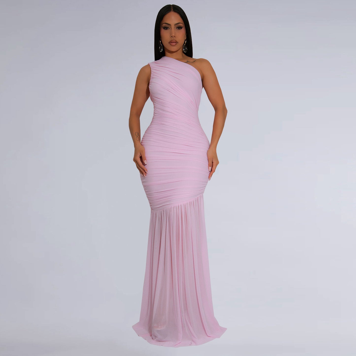 Celeste Elegant Solid Color Dress