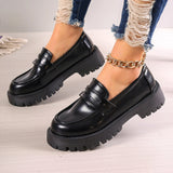 Gerbera Solid Color Platform Loafers