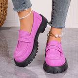 Gerbera Solid Color Platform Loafers