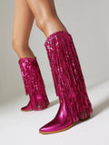 Scilla Shiny Tassels Boots