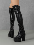 Linaria Platform Block Over Knee Boots