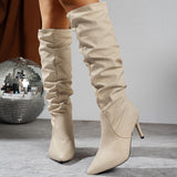 Cosmos Pleated Heel High Boots