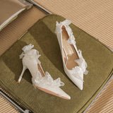 Lantana White Butterfly Lace Wedding Shoes