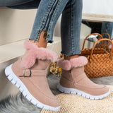 Gerbera Plush Buckle Snow Boots