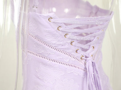Evelyn Embroidered Halter Dress