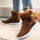 Gerbera Plush Buckle Snow Boots