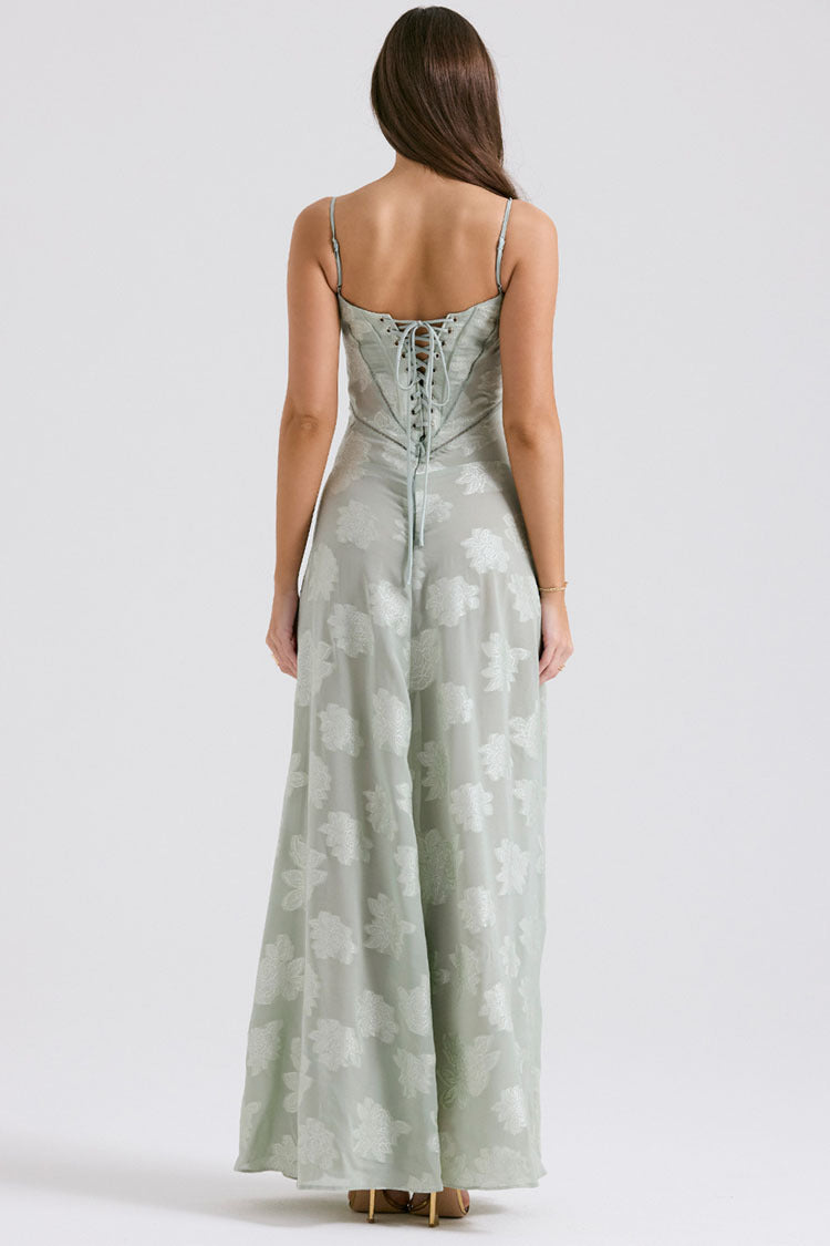 Evelyn Embroidered Halter Dress