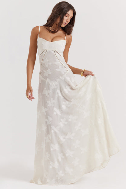 Evelyn Embroidered Halter Dress