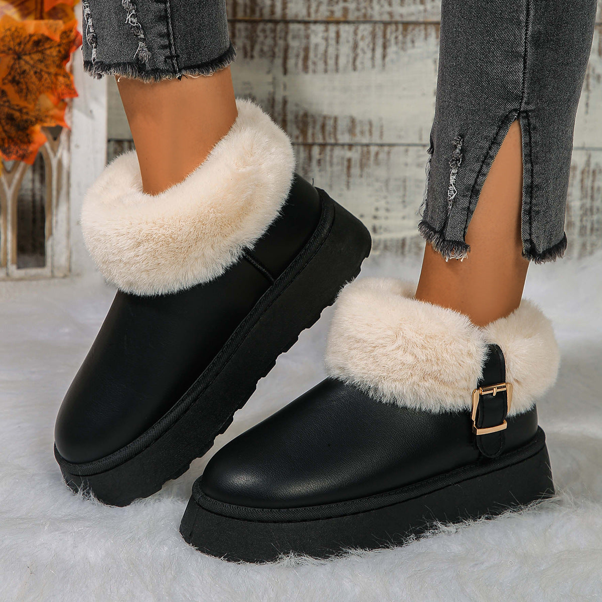 Kalmia Furry Platform Snow Boots